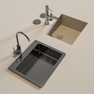 Modern dish washing basin 3d model