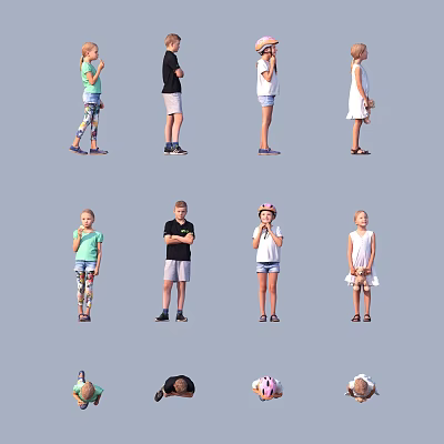Children Children Multi-Person Characters 3d model