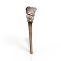 Household Mop With Cloth Wrapped Head And Wooden Handle For Daily Cleaning