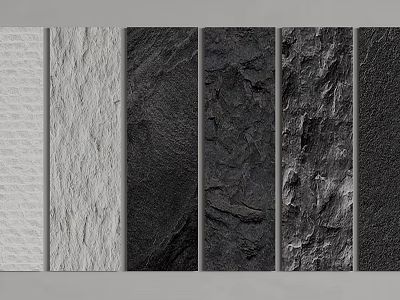 Natural Stone and Wood Material Samples with Various Rough and Smooth Textures 3d model