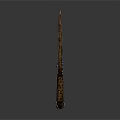 Three Unique Handcrafted Wands With Intricate Handle Designs And Wooden Textures