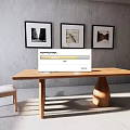 Dining table and chair combination 3d model