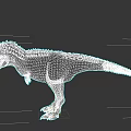 Realistic 3D Model of Reptile Dinosaur With Spikes Open Mouth and Detailed Skin Texture