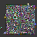 Detailed Ancient City Layout With Traditional Buildings Surrounding Walls And Trees