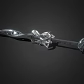 Fantasy Character Weapon Silver Sword With Intricate Mythical Creature Hilt Design