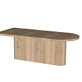 Simple Light Wood Dining Table Featuring Oval Tabletop And Solid Legs Design 3d model