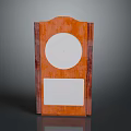 Classic Brown Wooden Furniture With Circular And Rectangular Cutout Panels