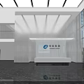 Minimalist Modern Reception Lobby With Polished Marble Floor And Central Bronze Statue Elegant Decoration