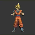 Dragon Ball Super Saiyan Goku Action Figure In Orange Outfit Blue Belt And Blue Shoes
