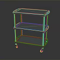 Three Tier Wheeled Utility Cart with Light Gray Sleek Design for Home Storage