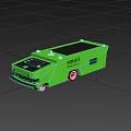 Green SDUST Compact Utility Vehicle With Functional Equipment And Wheels 3d model