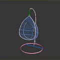 Modern Copper Hanging Swing Chair With Woven Net And Circular Base