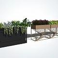 Decorative Flower Planters With Metal Frame And Vibrant Green Purple Plants