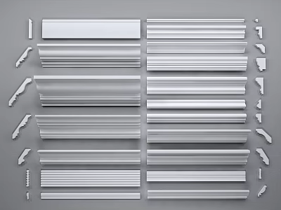 Plaster Coving With Various Decorative Designs For Interior Decoration Projects And Home Renovations 3d model