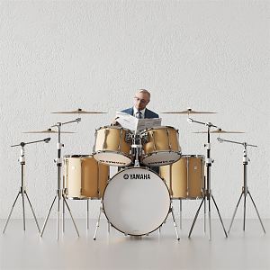 Modern drum set 3d model