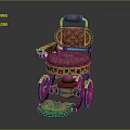 Vintage Medical Mobility Wheelchair With Ornate Carvings Padded Seat And Spoked Wheels