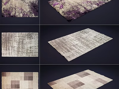 Square Rugs With Various Patterns Textures And Colorful Designs For Home Decor 3d model