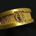 Jewelry Ring Gold Ring Lion Heart Ring Lion Head Ring 3d model