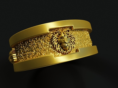 Jewelry Ring Gold Ring Lion Heart Ring Lion Head Ring 3d model