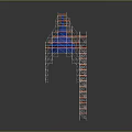 Construction Scaffolding Equipment Featuring Red White Metal Frame And Safety Support Structure