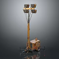 Mobile Lighting Tower with Multiple LED Lamps Stable Base Adjustable Height for Construction Site Operations