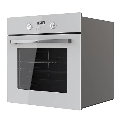 White Electric Oven For Modern Kitchen With Digital Display And Glass Door 3d model