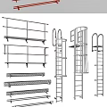 Wide Selection of Industrial Metal Safety Ladders and Outdoor Access Stair Platform Sets