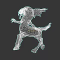 Mythical Hybrid Game Movie Character With Goat Head Large Ears Armored Parts And Dynamic Pose