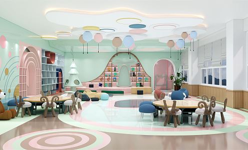 Modern Kindergarten Classroom 3d model