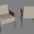 Modern Dining Chairs With Light Textured Upholstery And Dark Wooden Legs