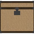 Vintage Wooden Frame Trunk with Woven Surface Metal Lock and Handle