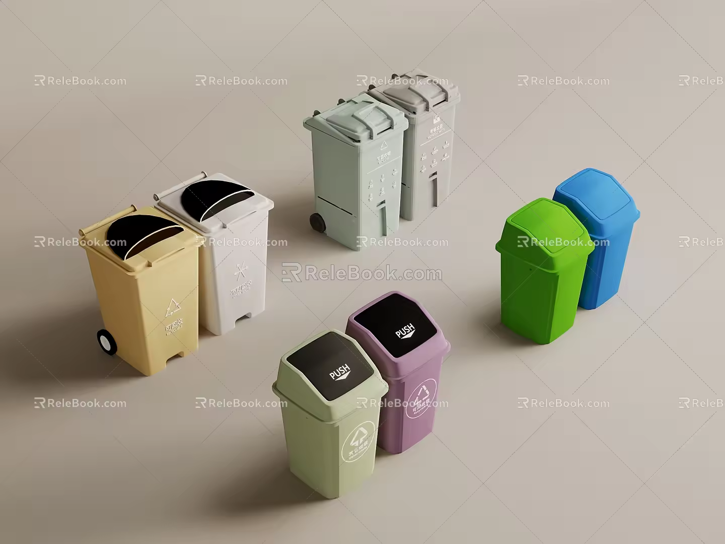 Modern trash can 3d model