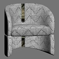 Inflatable Chair With Gray Black Zigzag Pattern And Curved Armrest Modern Style