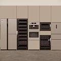 Modern Wine Cabinet Interior Design With Built in Storage And Kitchen Appliances