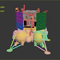 Advanced Lunar Lander With Golden Structure Blue Solar Panels And Landing Gear