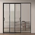 Modern sliding door Changhong glass door glass door glass sliding door 3d model