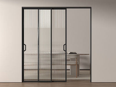 Modern sliding door Changhong glass door glass door glass sliding door 3d model