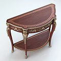 Classical Table And Chair Set With Carved Details Gold Accents Curved Legs And Lower Shelf