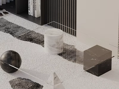 Elegant Modern Sofa and Coffee Table Set with Marble Glass Top and Decorative Metal Accents 3d model