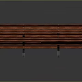 Outdoor Bench with Wooden Slatted Design and Metal Frame in Brown Finish