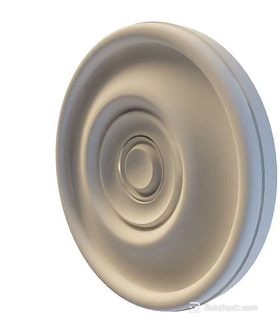 Tech Exhibition Hall Featuring Silver Concentric Circular High Tech Display Design 3d model 