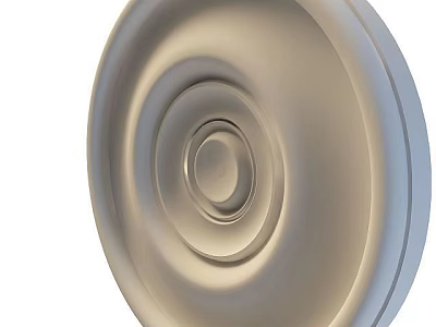 Tech Exhibition Hall Featuring Silver Concentric Circular High Tech Display Design 3d model