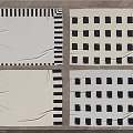 Various Square Rugs With Black White Grid Patterns For Modern Interior 3d model