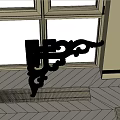 Wooden Carved Ornament With Intricate Patterns Displayed In Indoor Room With Window