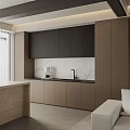 Modern Minimalist Living Dining Room Interior Design With White Sofa Coffee Table And Bar Counter