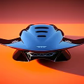 Futuristic Aerodynamic Sports Car With Sleek Metallic Finish On Orange Background