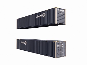 53-foot freight container ocean shipping 3d model