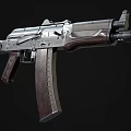 Classic AK Assault Rifle With Wooden Stock Metal Barrel And Grip Design