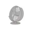Tabletop Air Cooler Fan With Black Frame White Base Rotating Blades And Grill Design