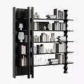 Modern Display Shelf With Multiple Layers For Books And Decorative Items 3d model